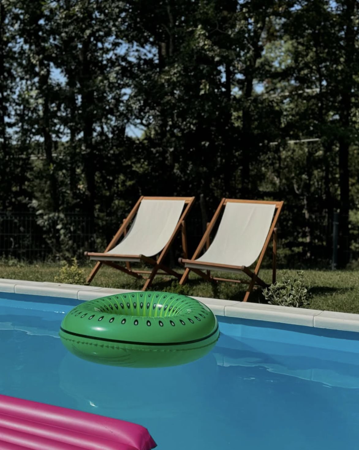 Evening dining under the awning