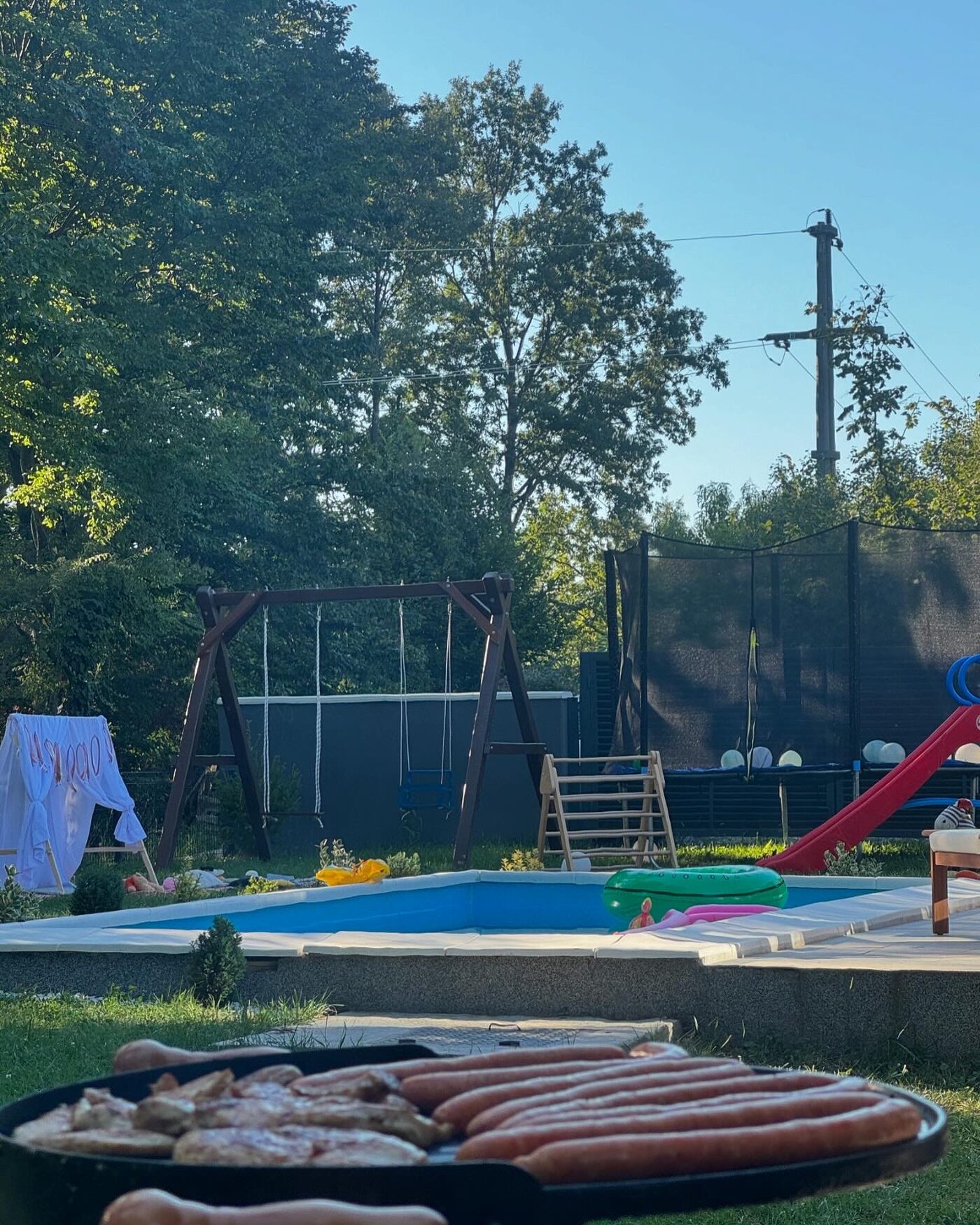 Kids playground and pool